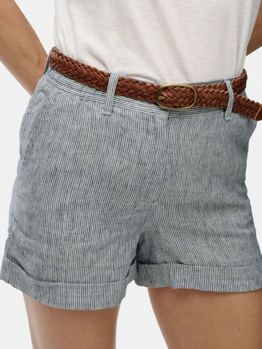 Shorts con goma lino con rayas Superdry Indigo