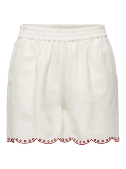 Shorts con goma y acabado con bordado Jdy Cloud Dancer 1