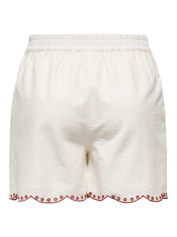 Shorts con goma y acabado con bordado Jdy Cloud Dancer 1