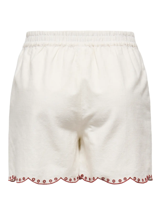 Shorts con goma y acabado con bordado Jdy Cloud Dancer 1