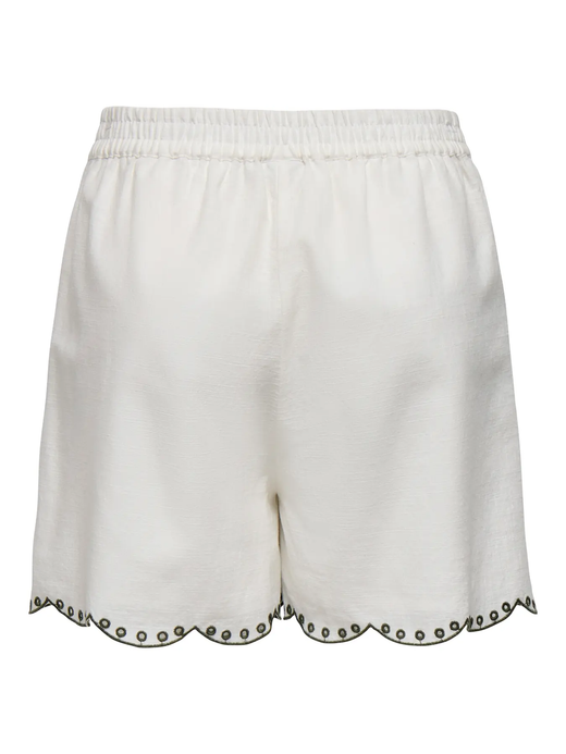 Shorts con goma y acabado con bordado Jdy Cloud Dancer