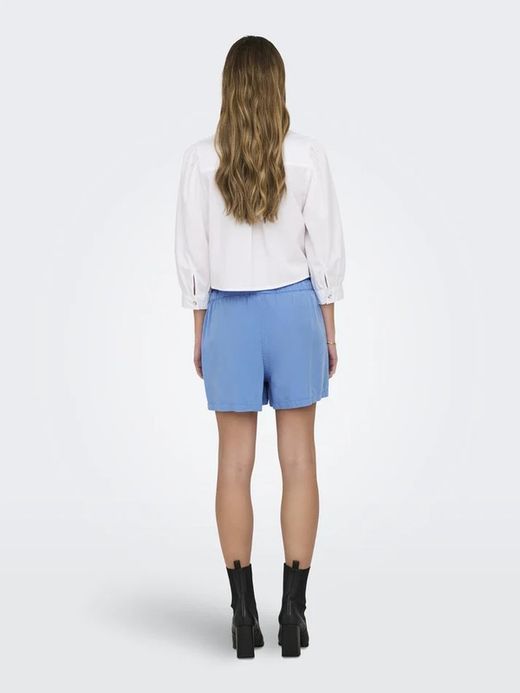 Shorts con goma y bordados Only Blissful Blue
