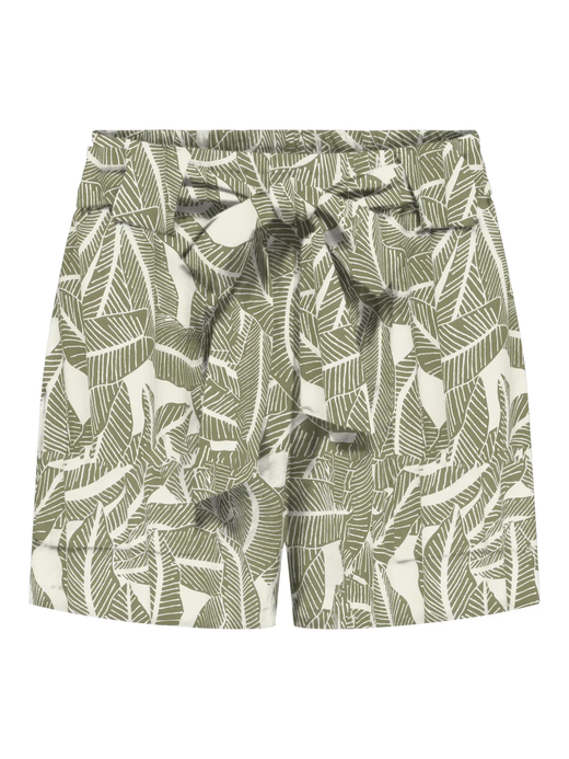 Shorts con goma y cinturón con estampado hojas Only Vaporous Gray