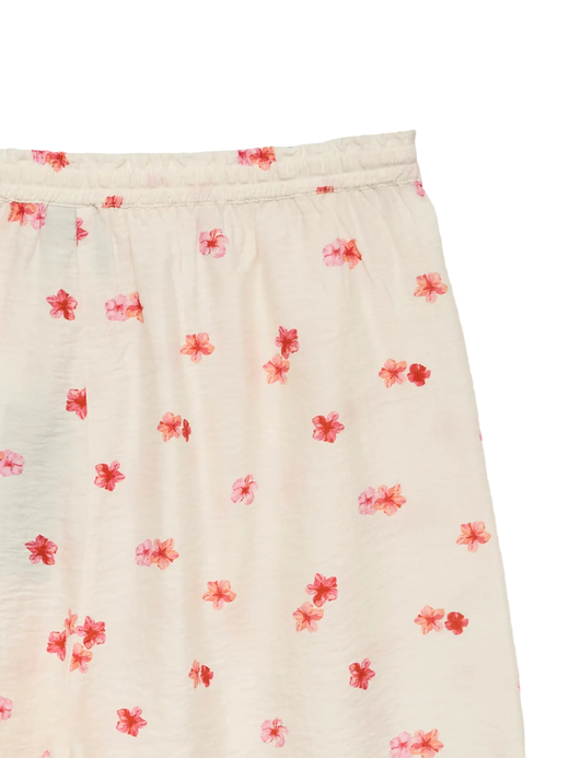 Shorts con goma y cordón con dibujo flores Vero Moda Cloud Dancer