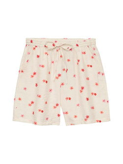 Shorts con goma y cordón con dibujo flores Vero Moda Cloud Dancer