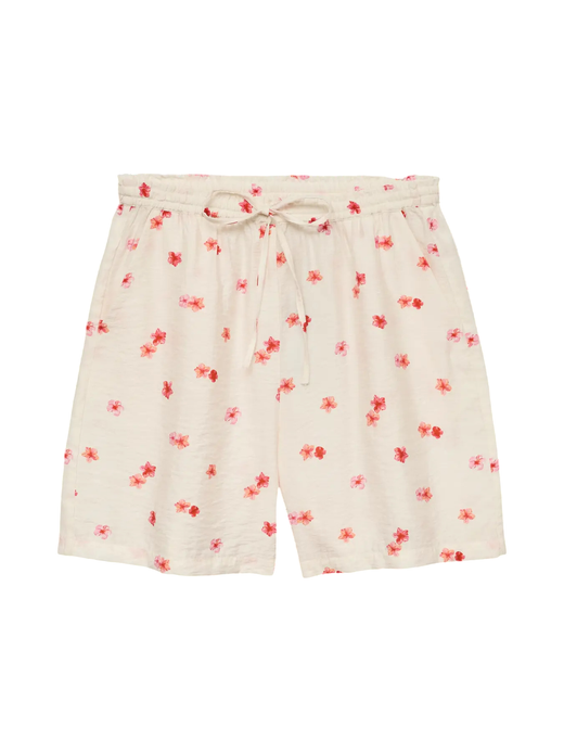 Shorts con goma y cordón con dibujo flores Vero Moda Cloud Dancer