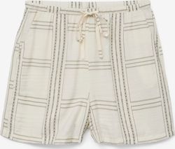 Shorts con goma y cordón cuadros grandes Vero Moda Cloud Dancer