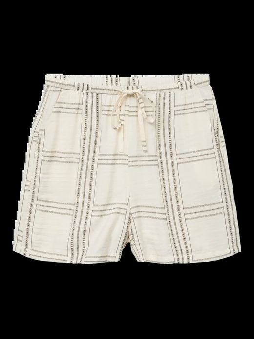 Shorts con goma y cordón cuadros grandes Vero Moda Cloud Dancer