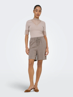 Shorts con goma y cordón Only Walnut