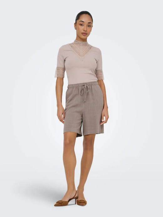 Shorts con goma y cordón Only Walnut