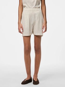 Shorts con goma y cordón rayas Pieces Birch