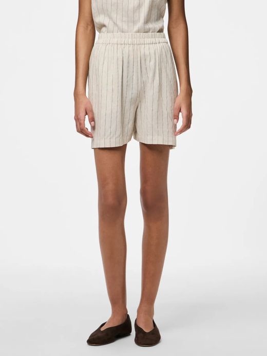 Shorts con goma y cordón rayas Pieces Birch