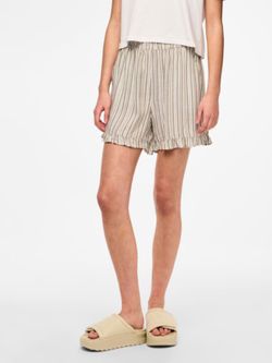 Shorts con goma y cordón rayas verticales Pieces Laurel Wreath