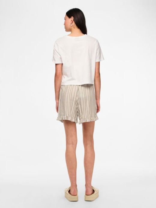 Shorts con goma y cordón rayas verticales Pieces Laurel Wreath