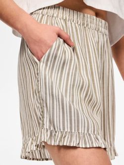 Shorts con goma y cordón rayas verticales Pieces Laurel Wreath