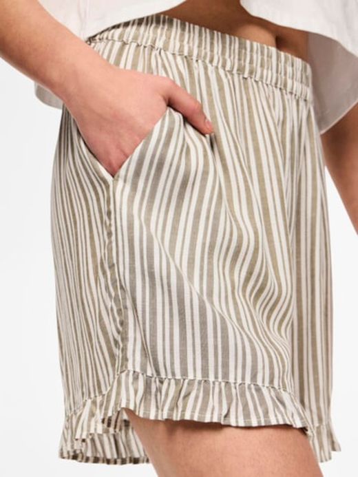 Shorts con goma y cordón rayas verticales Pieces Laurel Wreath