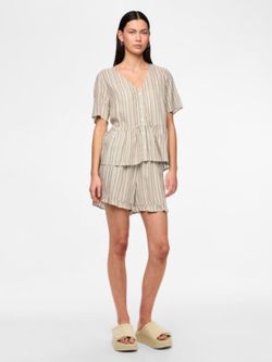 Shorts con goma y cordón rayas verticales Pieces Laurel Wreath