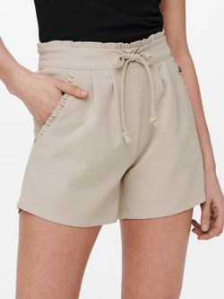 Shorts con goma y detalle fruncido Jdy Chateau Gray