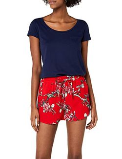 Gummi-Shorts mit Blumendruck Nur High Risk Red