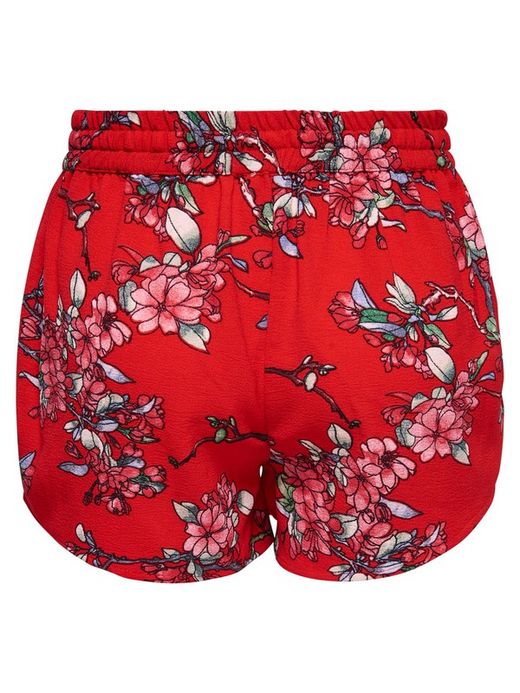Gummi-Shorts mit Blumendruck Nur High Risk Red
