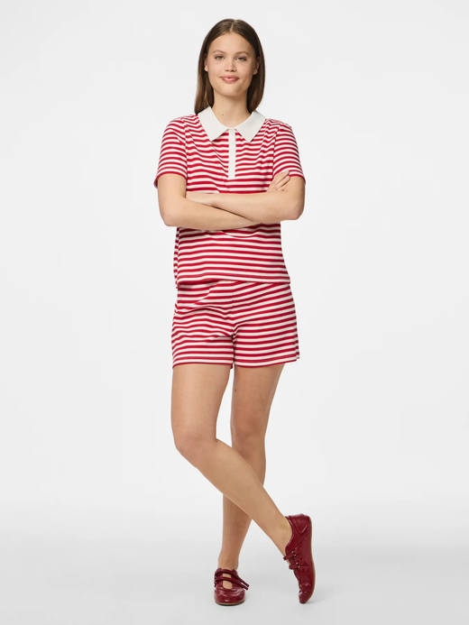 Shorts de punto canalé MW rayas Pieces Goji Berry