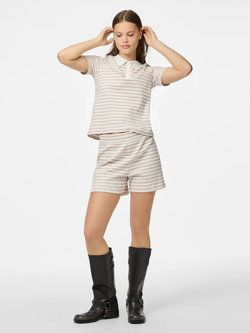 Shorts de punto canalé MW rayas Pieces Silver