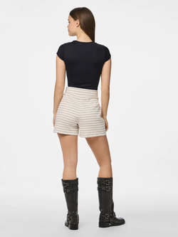 Shorts de punto canalé MW rayas Pieces Silver