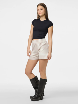 Shorts de punto canalé MW rayas Pieces Silver