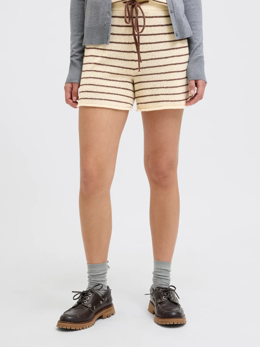 Shorts de punto con rayas Jjxx Bone White