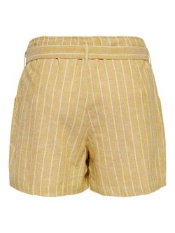 Nur Golden Spice Belted Striped Shorts