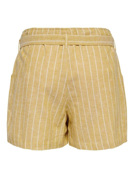 Nur Golden Spice Belted Striped Shorts