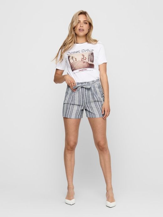 Solo pantaloncini a righe blu con cintura Insignia