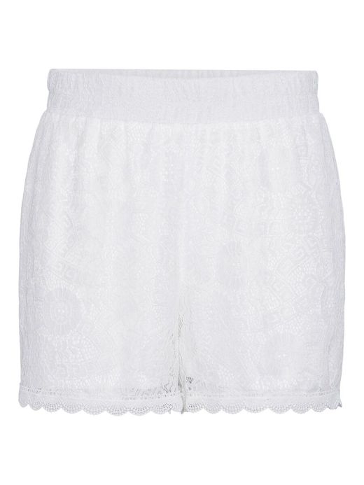 Shorts MW con encaje floral Pieces Cloud Dancer