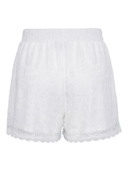 Shorts MW con encaje floral Pieces Cloud Dancer
