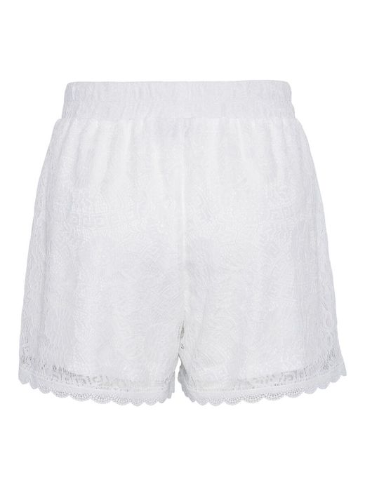 Shorts MW con encaje floral Pieces Cloud Dancer