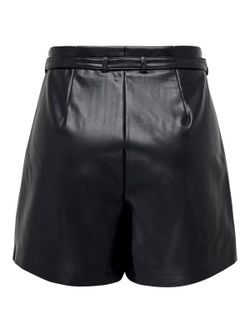 Shorts polipiel con cinturón Only Black