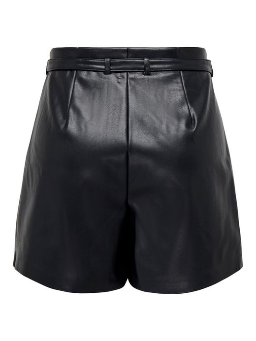 Shorts polipiel con cinturón Only Black