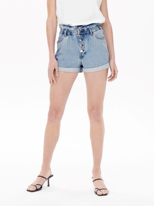 Shorts tejano con goma arrugada Only Light Blue Den
