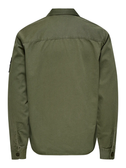 Sobrecamisa militar con botones Only & Sons Dusty Olive