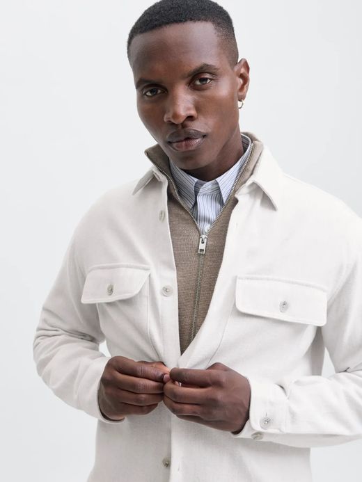 Sobrecamisa m/l jaspeada Jack & Jones Cloud Dancer