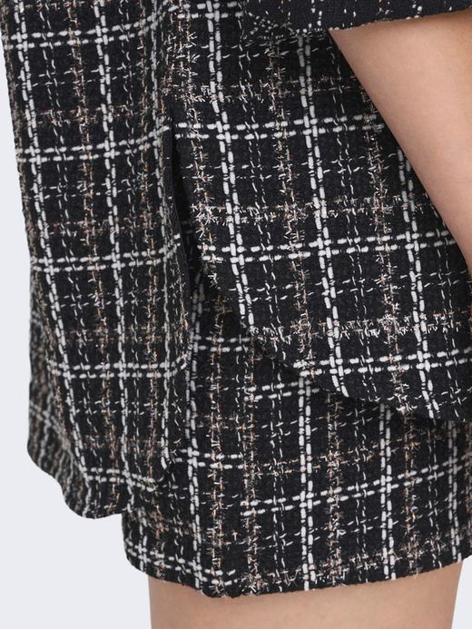 Sobrecamisa oversize de cuadros grandes & lurex Only Black