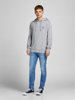 Sudadera básica con capucha Jack & Jones Light Grey Mela