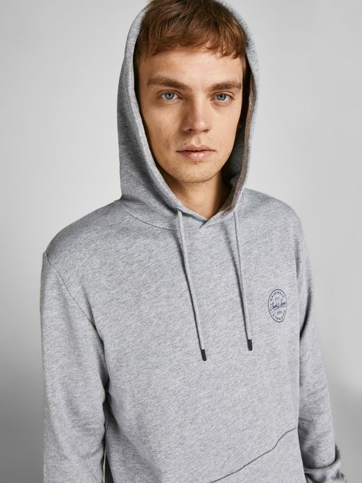 Sudadera básica con capucha Jack & Jones Light Grey Mela