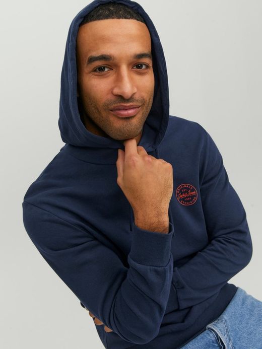 Sudadera básica con capucha Jack & Jones Navy Blazer