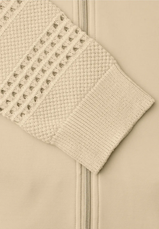 Sudadera combinada con cremallera Street One Beige