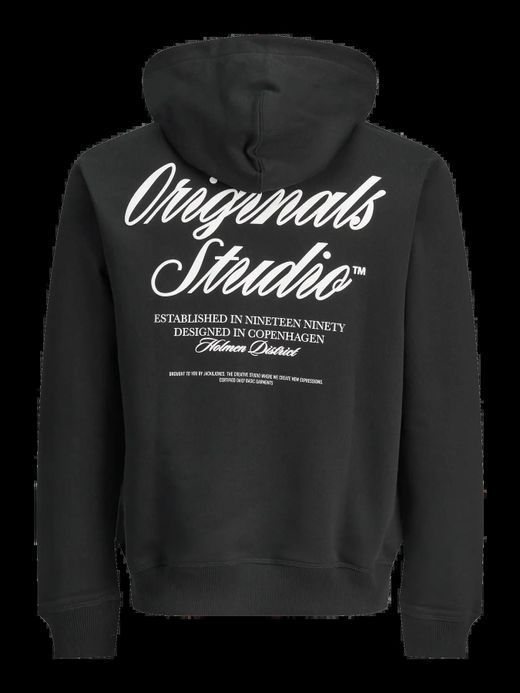 Sudadera con capucha backprint Originals Studio Jack & Jones Black