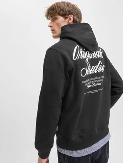 Sudadera con capucha backprint Originals Studio Jack & Jones Black