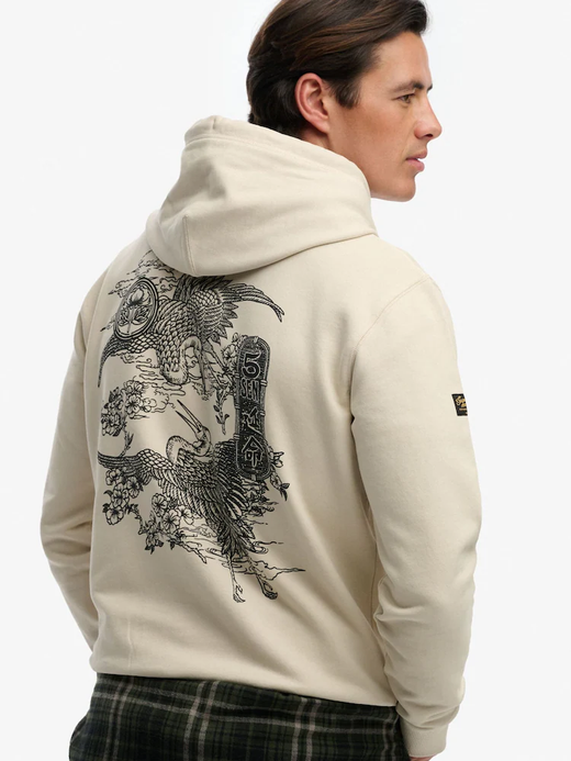 Sudadera con capucha con backprint tigre & dragón Superdry Rainy Day