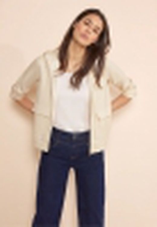 Sudadera con capucha con bolsillos grandes Street One Off White