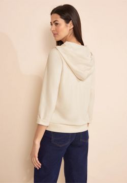 Sudadera con capucha con bolsillos grandes Street One Off White